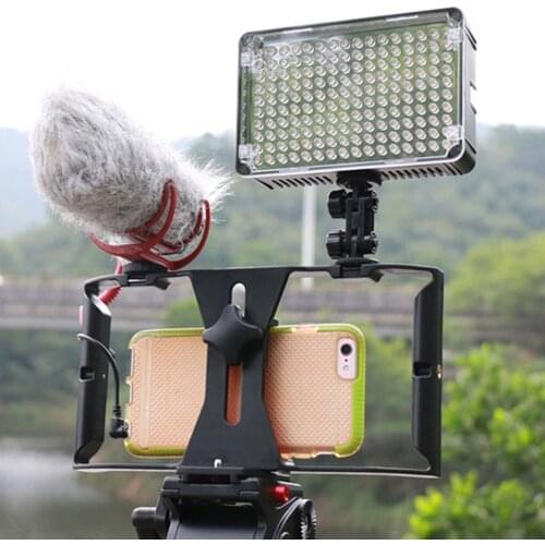 1PCS Phone Video Camera Cage Handheld Stabilizer Film Making Rig For SmartPhone Hand Grip Bracket Mobile Phone Stabilizer