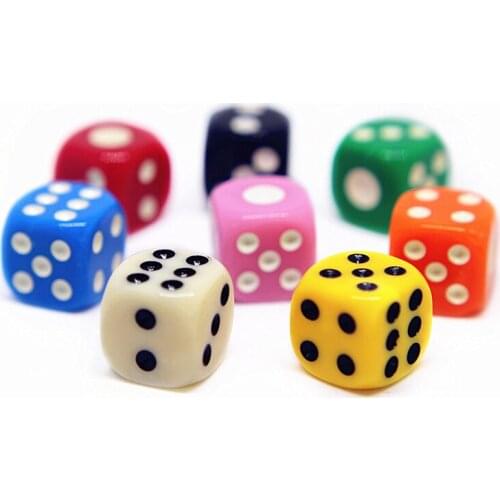10 PCS Solid Multicolor Dice 10 Colors 6 Sided Dice Funny Puzzle Game Send Children 13mm