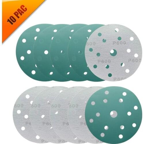 10PCS Sandpaper Round Shape Sanding Discs Hook Loop Sanding Paper Buffing Sheet Sandpaper 15 Hole Sander Polishing Pad