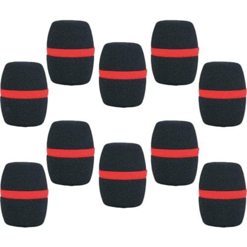 10 Pcs Handheld Stage Microphone Windscreen Foam Mic Cover Karaoke Black