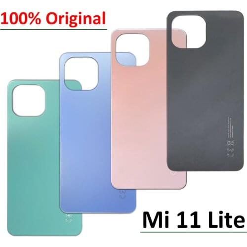 100%Original For Xiaomi Mi 11 Lite Battery Back Cover Case Rear Glass Door Housing Replacement Glass with Glue