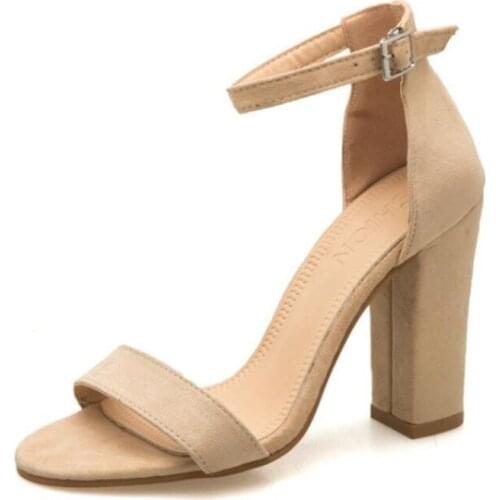 2019 Summer Women Square Heel Sandals High Heels Buckle Strap Woman Sandal Shoes For Girls Plus Size