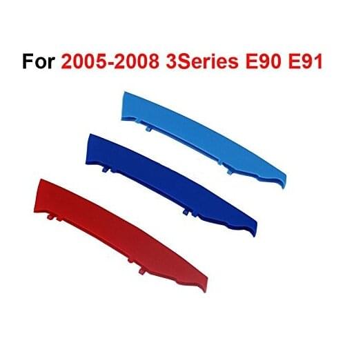 3D Front Grille Trim Strips grill Cover motorsport Stickers For BMW 3 Series E90 E91 2005 2006 2007 2008 12 Grilles Car-styling