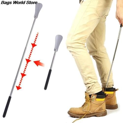 64cm New Extra Long Handle Shoe Horn Stainless Steel Handled Metal Shoehorn Horns Useful Shoe Lifter Shoe Spoon Home Tools