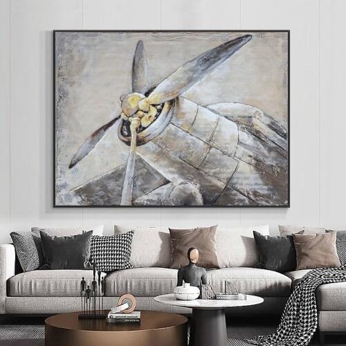 Abstract Plane Painting 100% Hand Painted Oil Painting On Canvas Modern Wall Art Pictures For Living Room House Decoration