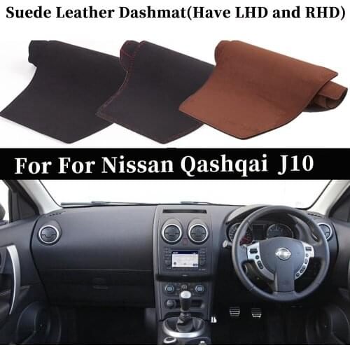 Accessories Suede Leather Dashmat Dashboard Cover Pad Dash Mat Carpet Car-styling For Nissan Qashqai Dualis J10 2006-2013 RHD