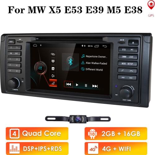 7"Android 10 Quad Core GPS Navigation Car DVD Player for BMW 5 Series E39 /X5 E53/M5/7 Series E38 Radio/USB/4G/WIFI/Free Camera