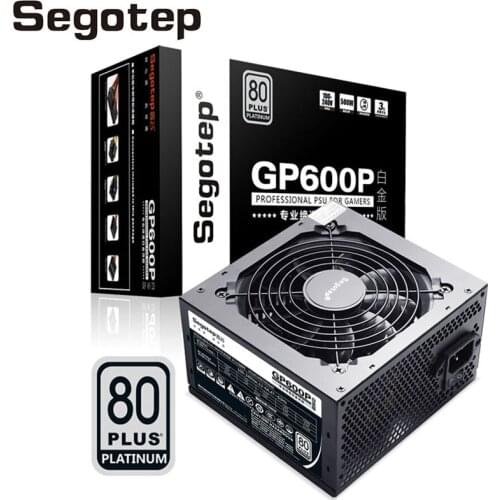 Segotep Power Supply PC 500W 80Plus Platinum APEC Rated ATX Power Supply GP600P 120mm PWM Cpu Cooling Fan Supply Computer Power
