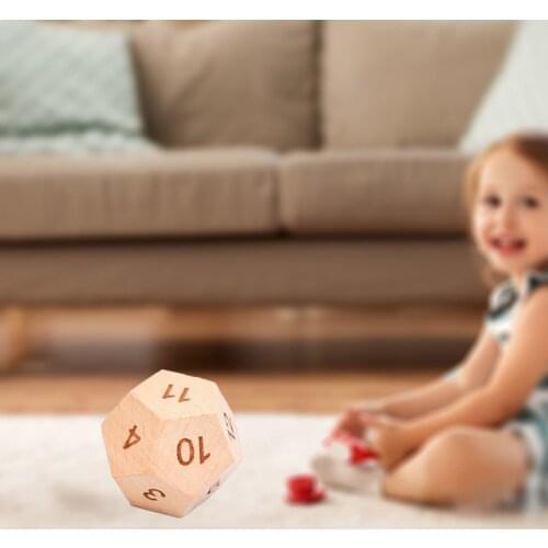 Wooden D12 12-Sided Dice Board Game DND MTG Dice for Role Playing