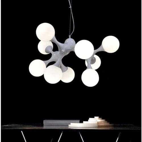 DNA creative glass ball pendant lights fixture modern DIY home decoration dining room iron pendant lamp G9 bulb