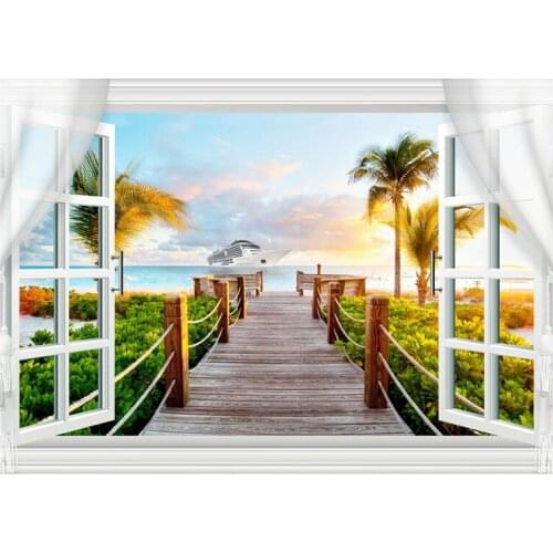 Dpsprue 5D DIY Full Square Drill Diamond Painting Scenery Window Daimond Mosaic Diamant Embroidery Home Room Decoration S08