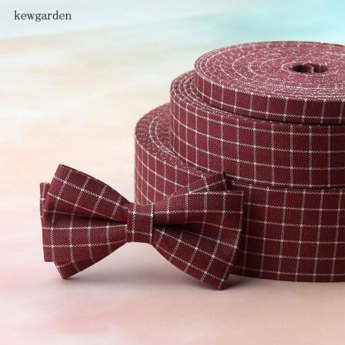Kewgarden DIY Hairbow Bow tie Hair Accessories 2" 1" 50 10 25mm Plaid Fabric Layering Cloth Ribbon Handmade Tape Webbing 6Meters