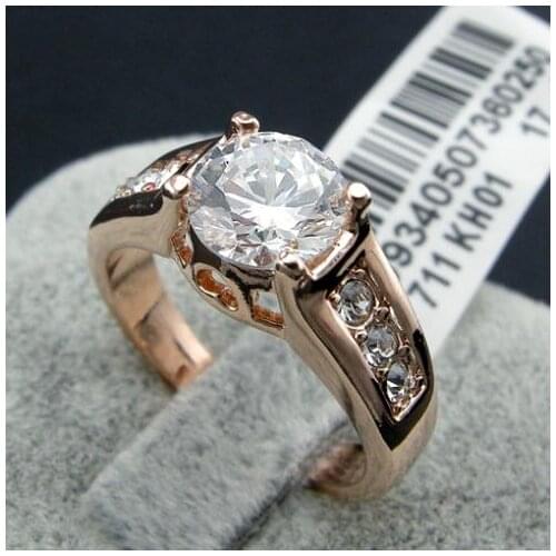 Brand TracysWing Genuine Austria Crystal gold Color Rings for Women healthy Anti Allergies #RG93405whitegold