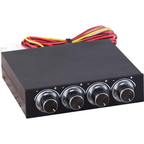HOT-Fan Controller 4 Channel Computer Fan Speed & Temperature Reduce Noise Controller for Heat Reducing with Blue LED