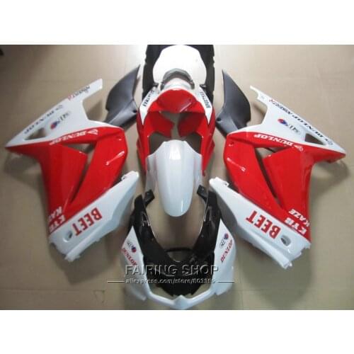 Top-selling injection mold fairings For Kawasaki ninja 250r 08 09 10-14 2008-2014 white red black EX250 fairing kit PO31