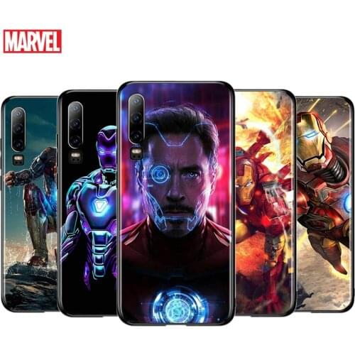Marvel Iron Man For Huawei P40 P30 P20 P10 P9 P8 Lite E mini Pro Plus 5G 2017 2019 Silicone Black Phone Case