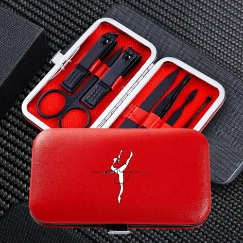 Swan Dance Portable 7pcs Manicure Nail Clipper Sets Travel Stainless Steel Trimmer Clippers Cutter Scissors Accessories Tools