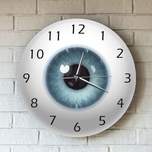 Beauty Contact Pupil Core Sight The Eye Eyeball with View Ophthalmology Mute Wall Clock Optical Store Novelty Wall Watch Gift