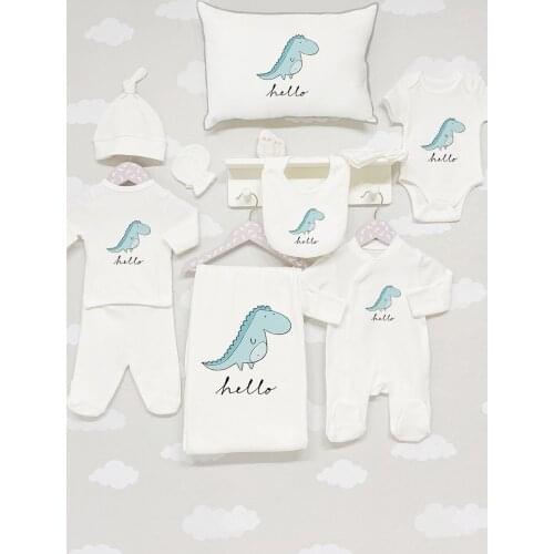 Organic 11 Piece Jacquard Hospital Output-Pure Baby Series Baby Set Lux 100 Cotton High Quality