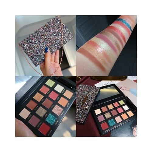 15 Color Waterproof Eyeshadow Pallete Shimmer Matte Glitter Eyeshadow Palette Cosmetic Makeup Palette Metallic Shadow Maquillage