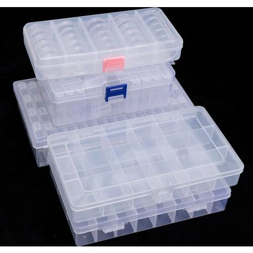 9 Sizes Plastic Box For Storage Nail Art Decoration AccessorY Transparent Empty Rectangle Case Rhinestone Bead Display Container