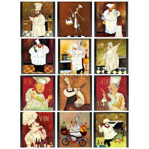 Square Drill 5D Diamond Painting Animated kitchen chef Diamond Embroidery Diamond Mosaic Rhinestones Handicraft mural Decoration