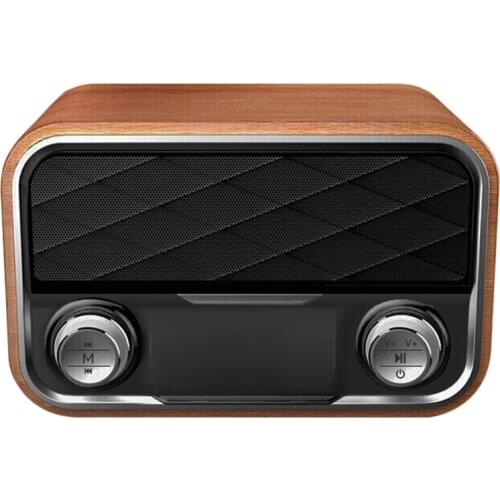 Retro Radio Bookshelf Bluetooth Speaker Outdoor Portable Subwoofer Dual Speakers Subwoofer FM Radio TF Card AUX U Disk Music