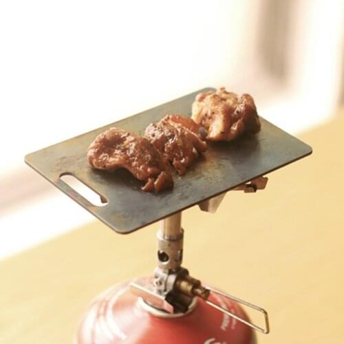 Mini Portable Titanium Grill Griddle Outdoor Convenient BBQ Picnic Griddle Plate Thick Cookware For Hiking Camping Picnic