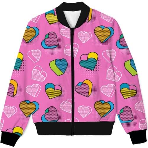REAL American US SIZE Custom Heart Collection 3D Sublimation print Zipper Up Jacket plus size 4XL 5XL 6XL