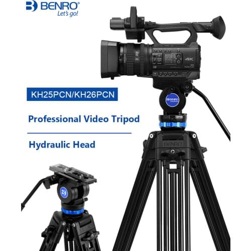 BENRO KH25N Video Tripod Professional Magnesium Alloy Video Camera Stands With Hydraulic Head Carrying Bag Max Loading 5KG