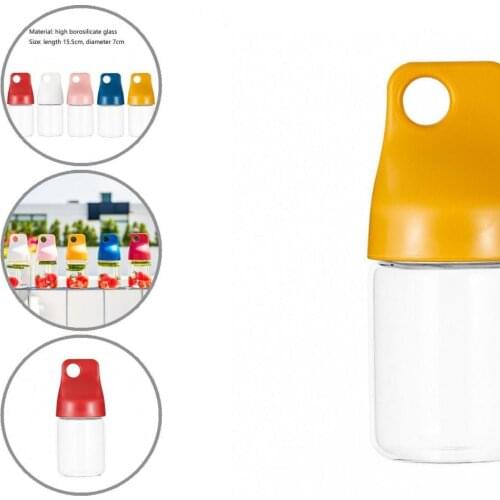 Sport Supplies 280ml Stylish Anti-fracture Anti-corrosion Glass Water Cup Portable Glass Water Bottle With Lid for Office