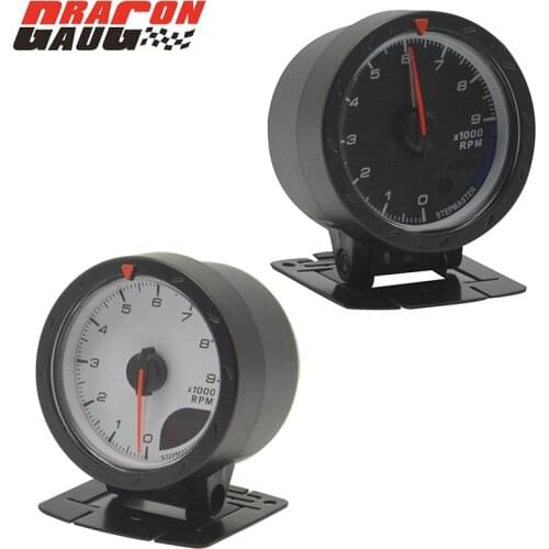 Dragon 2.5" 60MM Gasoline Engine Car Tachometer Gauge For 4.6.8 Cylinder 0-9000 RPM Meter Stepping Motor Free Shipping