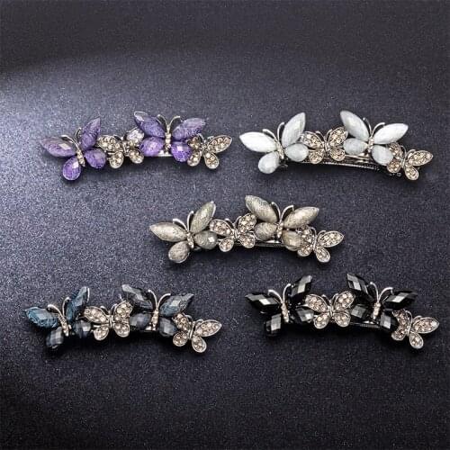 Hair Clips for Woman Crystal Butterfly Exquisite Hair Accessories Simplicity Fashion Spring Hair Pins Jewelry Wholesale