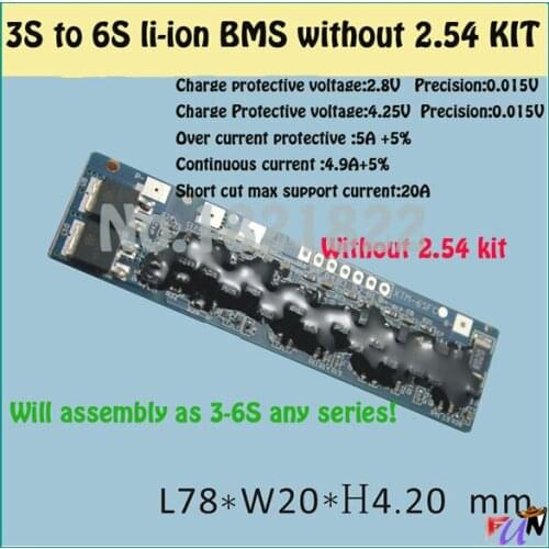 2PCS/alot 3S TO 6S BMS PCM li-ion battery protection board electric sprayer battery protection without kit