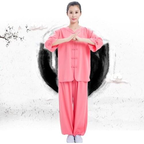 Women yoga set tai chi kungfu uniforms quickly dry loose sweatshirt+pant jogger fitness workout casual meditation set sportswear