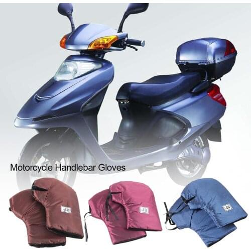 Winter Electric Heated Motorcycle Gloves Thick Warm Windproof Waterproof Cold Motorcycle Grip Handle Bar Muff Mitts