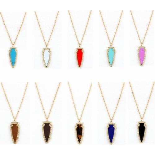 ZWPON New Fashion Necklace for Women Arrowhead Pendant Necklace Gold Color Long Pendant Necklace Accessories
