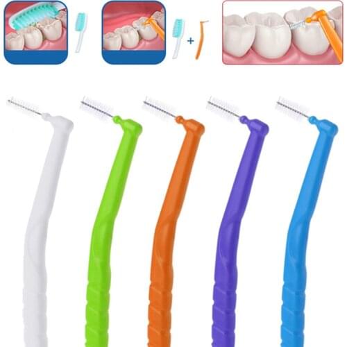 1/5PCS L Shape Interdental Brush Curved Interdental Brush Cleaning Tooth Socket Toothbrush Correction Tooth Gap Cleaning Brush