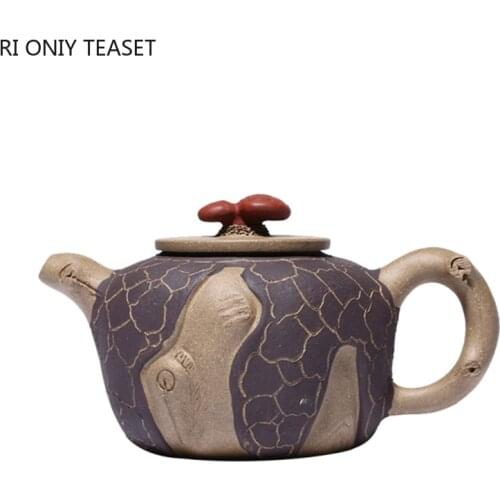 250ml Creativity Yixing Purple Clay Teapots Raw Ore Section Mud Handmade Tea Pot Customized Zisha Kettle Household Tea Set