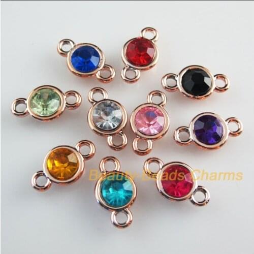 30 New Charms Mixed Acrylic UV Round KC Gold Color Connectors 11x19mm