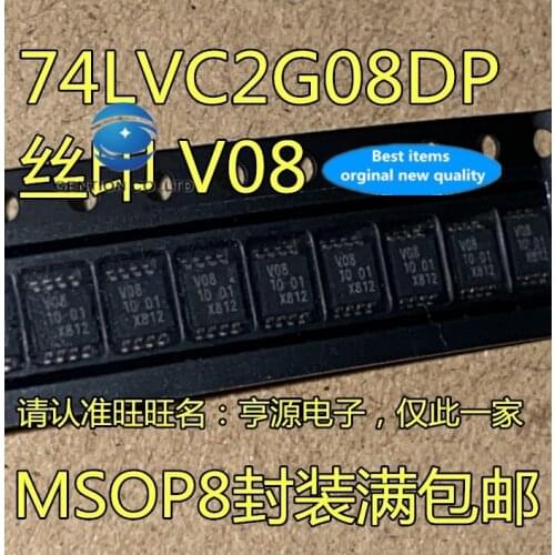 30pcs 100% orginal new real stock 74 lvc2g08 74 lvc2g08dp silk-screen V2G08 V08 MSOP8