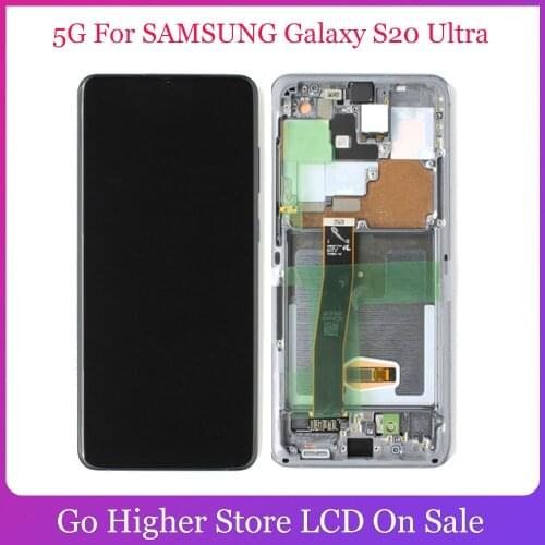 6.9'' SUPER AMOLED 5G For SAMSUNG Galaxy S20 Ultra LCD G988 G988F Touch Screen Digitizer Assembly Parts