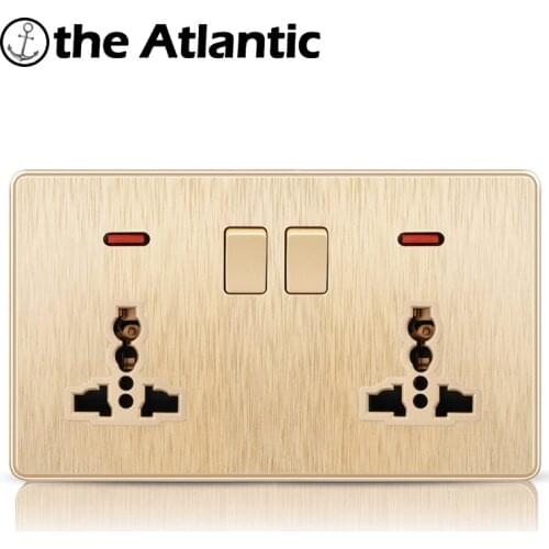 Atlectric Universal International Plug Socket 3 Hole 5 Hole Multi-Function Wall Power Outlet Electrical Outlet LED Indicator
