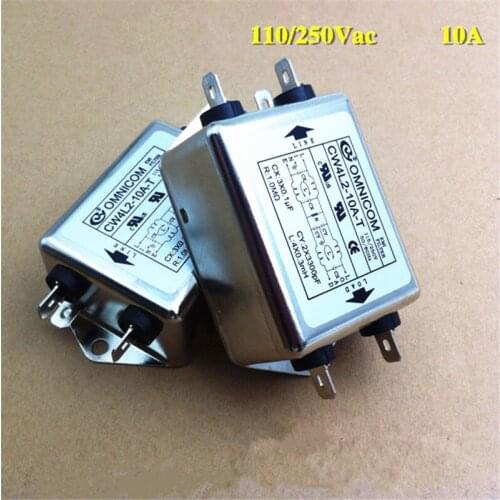 Free Shipping1PCS 100% NEW Power EMI Filter CW4L2-10A-T CW4L2-6A 20A 10A 3A -T Single Phase AC 115V / 250V 20A 50/60HZ
