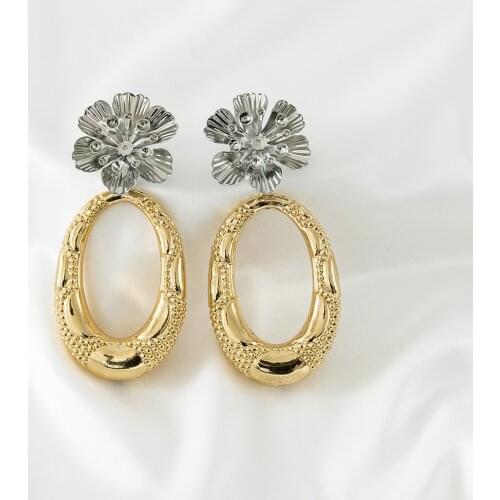 SUNNICE Flower Big Earrings Large For Women Drop Earrings Best Gift For Girlfriend Valentines Day Gift African Style Pendant