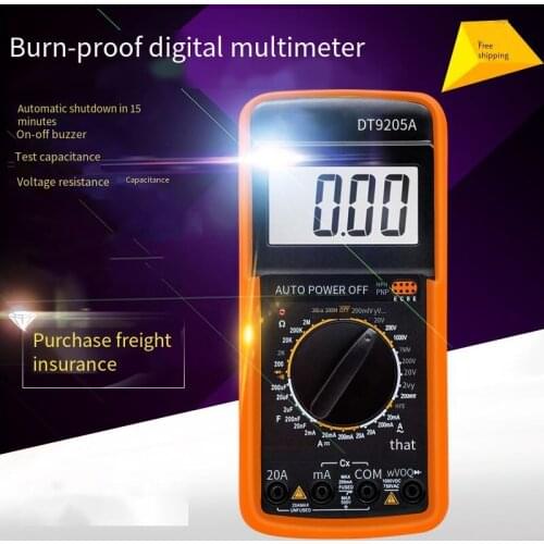 Digital Multimeter Professional Manual Range Voltmeter Ammeter Portable Hfe Transistor Tester Ohm Hz Capacitance Test Multimetro