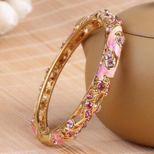 Cloisonne enamel colour bracelet female handmade diamond-encrusted bracelet manufacturer of restoring ancient ways