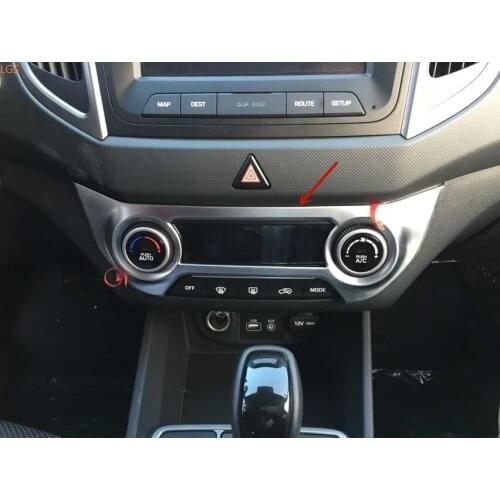 For Hyundai IX25 2015-2019 ABS Chrome Air conditioner switch knob Decorative frame Anti-scratch protection Car styling