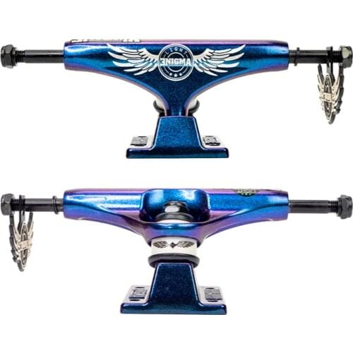 Skateboard Bridge Double Hollow 5.0/5.25/5.5 Hard And Soft PU Professional Long Skateboard Dark Blue Gradient Bracket
