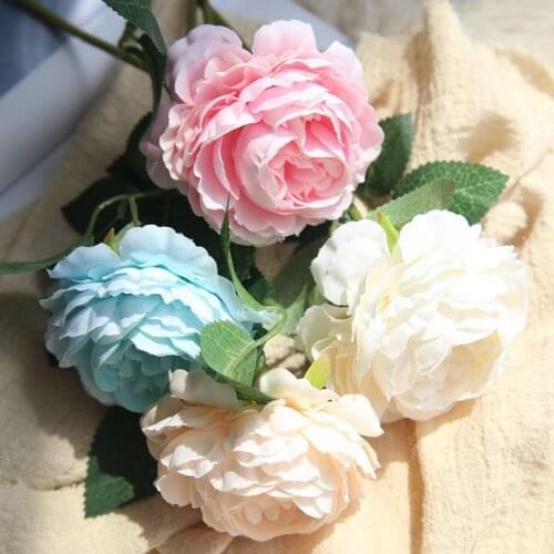 1 Head/lot Silk Artificial Flowers Fall Vivid Peony Bouquet Bridal Bouquet For Wedding Home Party Decoration Fake Flowers